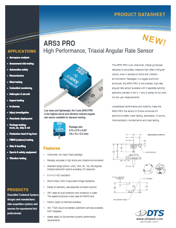 DTS_Datasheet_ARS3-PRO_12-2017