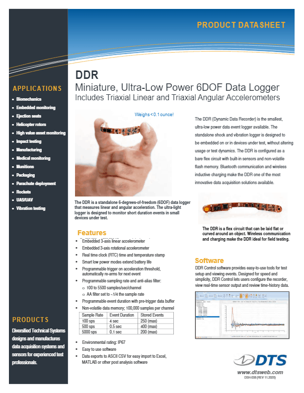 DTS DDR Data Logger Datasheet