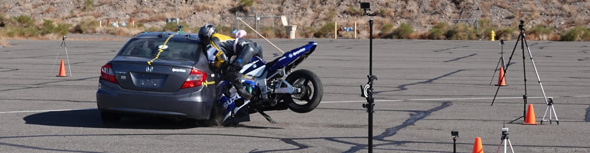 CrashTest-AutomobileMotorcycle-PhotoCredit-Aperture-SATAI Crash Test Automobile & Motorcycle - Photo Credit Aperture and SATAI